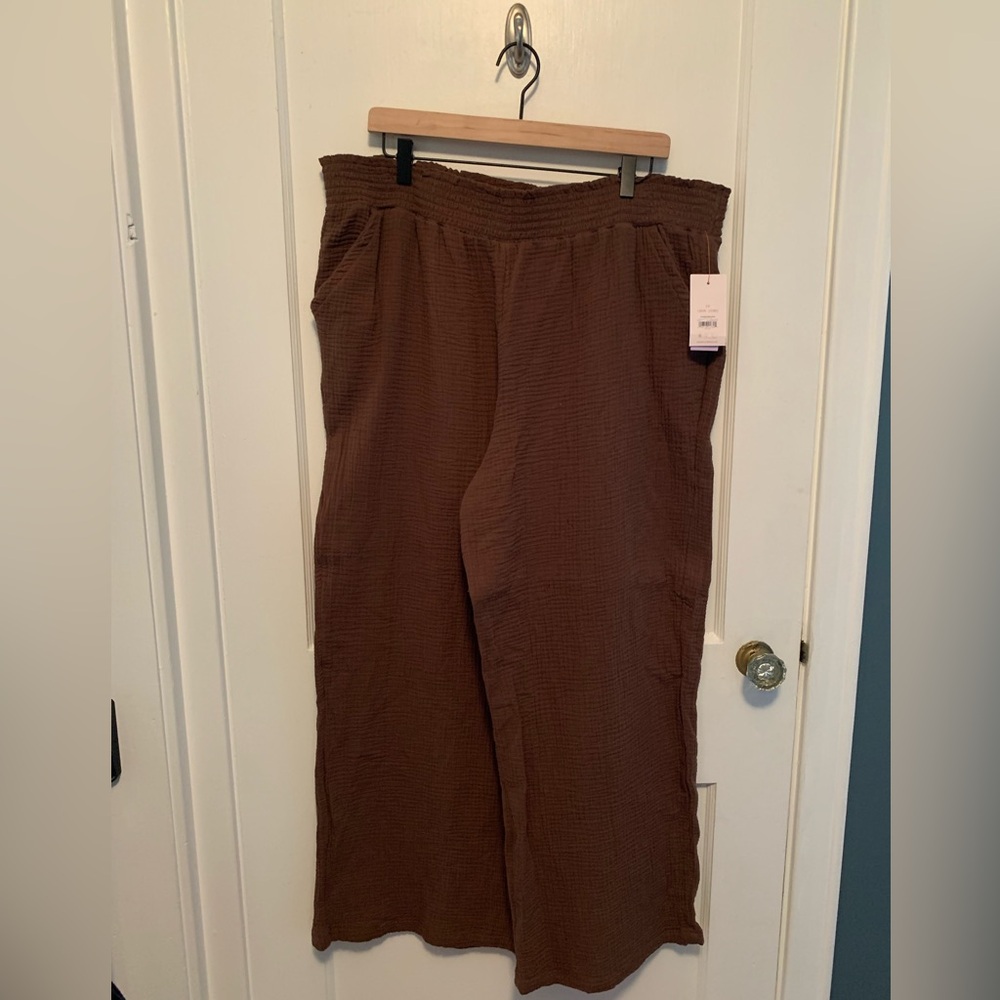 Soft brown wide leg pants